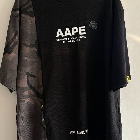 AAPE by Bape black/grey camo graphic t-shirt (oversized fit) - Picture 2 of 9